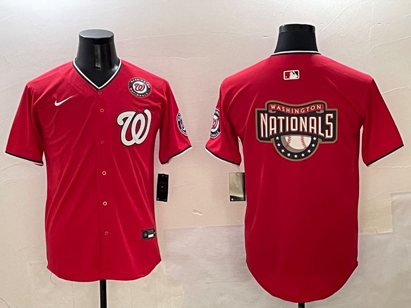 Men Washington Nationals Blank Red Game Nike 2025 MLB Jersey style 5